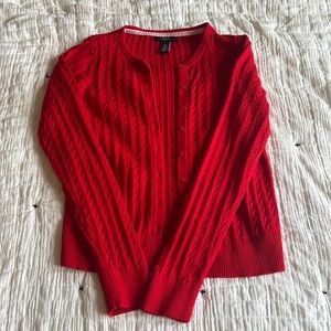 gap kids red cardigan